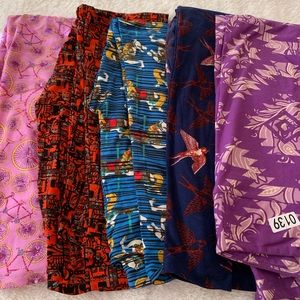 5 Pairs Lularoe Leggings Bundle Size os